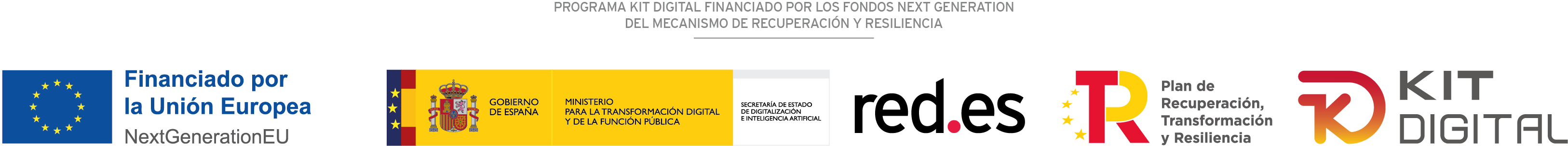 Financiado por la Unión Europea – NextGenerationEU · Gobierno de España · red.es · Plan de Recuperación, Transformación y Resiliencia · Kit Digital